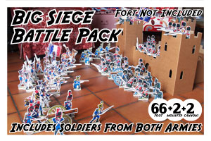 A large FORT playset with 66 foot, 2 mounted figures and 2 cannons. 