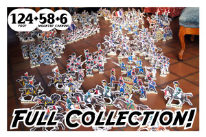 The Walkerloo complete collection has 56 mounted and 144 foot figures with 6 cannons.